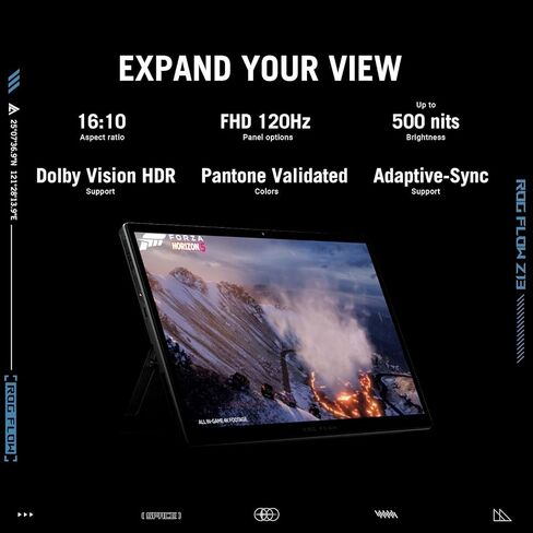 ASUS ROG Flow Z13 Gaming Laptop Tablet, 13.4 FHD 120Hz Touch Display, 12th Gen Intel 12-Cores i5-12500H, 16GB DDR5, 512GB PCIe SSD, RGB Detachable Keyboard, WiFi 6E, USB-C, PDG HDMI Cable, Win 11 Pro in Saudi Arabia