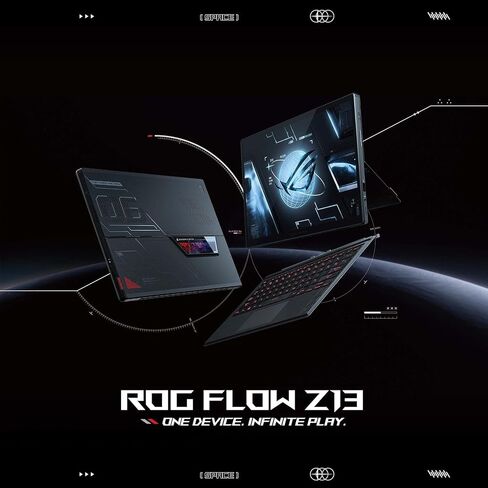 ASUS ROG Flow Z13 Gaming Laptop Tablet, 13.4 FHD 120Hz Touch Display, 12th Gen Intel 12-Cores i5-12500H, 16GB DDR5, 512GB PCIe SSD, RGB Detachable Keyboard, WiFi 6E, USB-C, PDG HDMI Cable, Win 11 Pro in Saudi Arabia