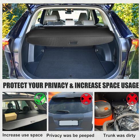 X AUTOHAUX Retractable Cargo Cover for Toyota RAV4 2019 2020 2021 2022 2023 2024 Waterproof Non Slip SUV Rear Trunk Shielding Shade Black in Saudi Arabia