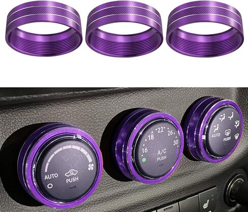 Air Conditioner Switch Volume Cover AC Climate Control Knob Ring Compatible with 2011-2018 Jeep Wrangler JK JKU/Dodge Challenger 2008-2014 （Red) in Saudi Arabia