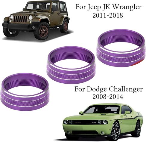 Air Conditioner Switch Volume Cover AC Climate Control Knob Ring Compatible with 2011-2018 Jeep Wrangler JK JKU/Dodge Challenger 2008-2014 （Red) in Saudi Arabia