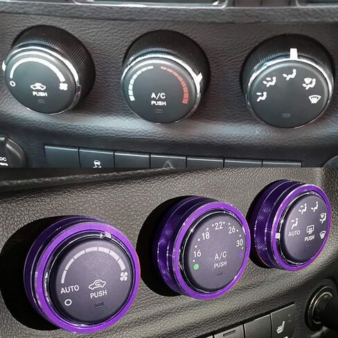 Air Conditioner Switch Volume Cover AC Climate Control Knob Ring Compatible with 2011-2018 Jeep Wrangler JK JKU/Dodge Challenger 2008-2014 （Red) in Saudi Arabia