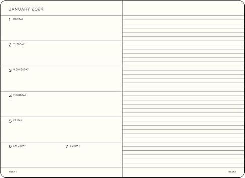 LEUCHTTURM1917 - مخطط أسبوعي ودفتر ملاحظات 2024 مع كتيب إضافي، غلاف مقوى، متوسط ​​(A5)، أسود (1 يناير - 31 ديسمبر 2024) in Kuwait