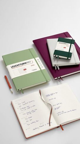 LEUCHTTURM1917 - مخطط أسبوعي ودفتر ملاحظات 2024 مع كتيب إضافي، غلاف مقوى، متوسط ​​(A5)، أسود (1 يناير - 31 ديسمبر 2024) in Kuwait