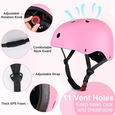 FIODAY الأطفال خوذة الدراجة منصات الركبة للأطفال قابل للتعديل معدات الحماية مع منصات الركبة والكوع حراس المعصم خوذة طفل للبنين الفتيات التزلج على الجليد سكوتر التزلج، 3-5-8 سنوات in Kuwait