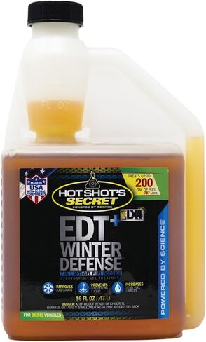 Hot Shot's Secret EDT+ Winter Defense - ضغط 16 أونصة، معزز الوقود المضاد للهلام 7 في 1 - معالجة وقود الديزل الشتوي - يعزز السيتان - يضيف التشحيم - يحمي نظام الوقود in Saudi Arabia