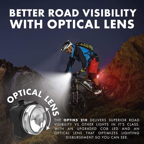 OPTIKS 210 Bike Lights Front and Back USB Rechargeable LED Skateboard Longboard Bicycles in Saudi Arabia