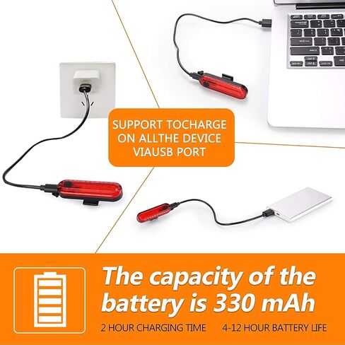 مجموعة مصابيح دراجة قابلة لإعادة الشحن عبر USB مع حامل للهاتف الخلوي، مصباح دراجة 5 في 1 مع بوق وشاحن هاتف، مصباح أمامي مقاوم للماء للدراجة وإضاءة خلفية خلفية، 6 أوضاع إضاءة، سهلة التركيب لركوب الدراجات على الطرق الجبلية in Kuwait