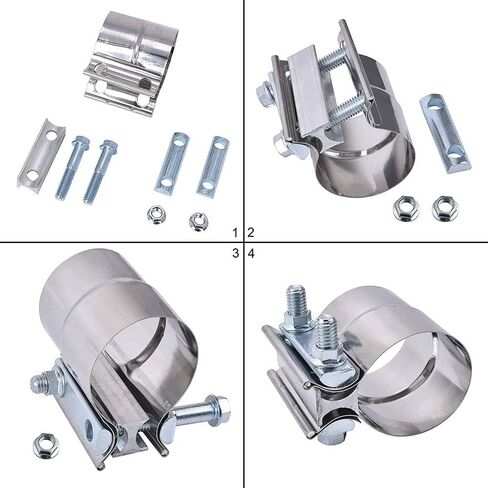 Lap Joint Exhaust Band Clamp Repair Preformed for 2.75" OD to 2.75" ID Exhaust Pipe Connection 304 Stainless Steel (1pack 2.75'') in Saudi Arabia