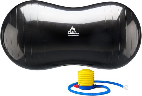 Black Mountain Products Exercise Stability Yoga Peanut Ball, Foot Pump, Ball Plug, Plug Puller, 2000 Lbs Static Weight Capacity Antiburst in Saudi Arabia