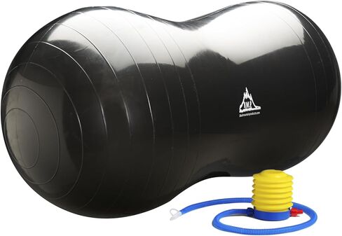 Black Mountain Products Exercise Stability Yoga Peanut Ball, Foot Pump, Ball Plug, Plug Puller, 2000 Lbs Static Weight Capacity Antiburst in Saudi Arabia