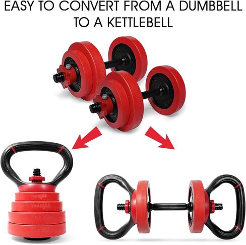 Yes4All قابل للتعديل Kettlebell لألواح الوزن، مجموعة أوزان تمرين Kettlebell، محول الدمبل للتمرين في صالة الألعاب الرياضية المنزلية in Kuwait