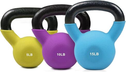 RitFit Neoprene Coated Solid Cast Iron Kettlebell 5 10 15 20 25 30 35 40 45 50 LB, Great for Full Body Workout, Cross-Training, Weight Loss & Strength Training in Saudi Arabia