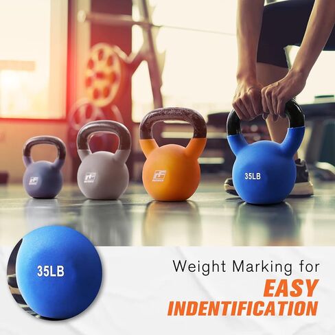 RitFit Neoprene Coated Solid Cast Iron Kettlebell 5 10 15 20 25 30 35 40 45 50 LB, Great for Full Body Workout, Cross-Training, Weight Loss & Strength Training in Saudi Arabia