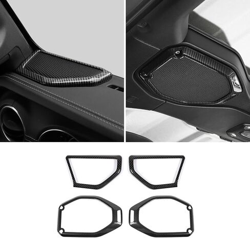 for JL 4PCS A Pillar Speaker Cover Roof Speaker Audio Trim Compatible with 2018-2023 Jeep Wrangler JL JLU & Gladiator JT, White in Saudi Arabia