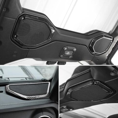 for JL 4PCS A Pillar Speaker Cover Roof Speaker Audio Trim Compatible with 2018-2023 Jeep Wrangler JL JLU & Gladiator JT, White in Saudi Arabia