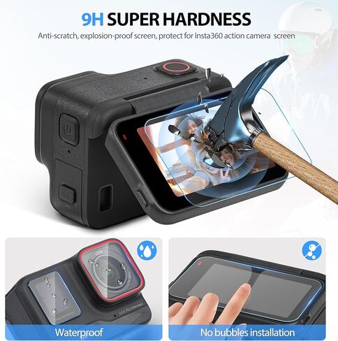 واقي شاشة Tomat لـ Insta360 Ace Pro، واقي شاشة فائق الوضوح من الزجاج المقسى لـ Insta360 Ace Pro، لـ Insta360 Ace Pro، واقي عدسة Insta360 Ace Pro، فيلم شاشة LCD أمامي من الزجاج المقسى (6 قطع) in Kuwait