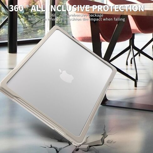 حافظة Batianda للحماية القصوى لجهاز M3 MacBook Air 13.6 بوصة 2022 2023 2024 موديل A2681/A3113 حواف من ألياف الكربون غير اللامعة مقاومة للصدمات ومضادة للخدش ومضادة لبصمات الأصابع مع غطاء لوحة المفاتيح، رمادي صخري in Kuwait