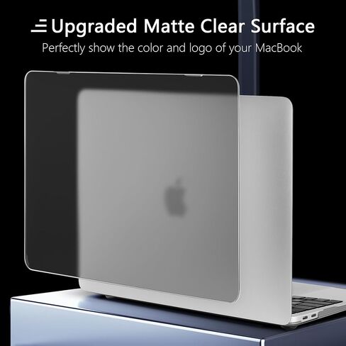 حافظة MEEgoodo لجهاز MacBook Air 13 بوصة إصدار 2021 2020 2019 2018، غطاء شفاف غير لامع مناسب للطراز A2337 M1 A2179 A1932، حافظة صلبة للكمبيوتر المحمول من البلاستيك الناعم مع لوحة مفاتيح TPU وغطاء كاميرا ويب ومحول OTG، شفاف in Kuwait