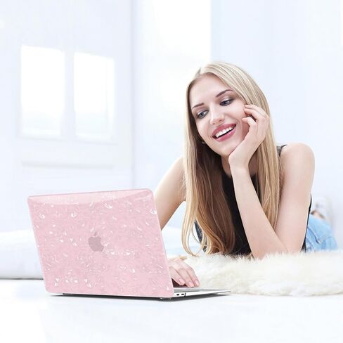 B BELK Compatible with MacBook Air 13 inch Case 2022 2021 2020 2019 2018 Release M1 A2337 A2179 A1932 Touch ID, Glitter Pearl Plastic Hard Shell Case+2 Keyboard Cover+Screen Protector, Iridescent in Saudi Arabia