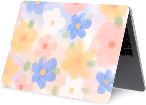 LanBaiLan Laptop Plastic Hard Shell Protective Case, Compatible for New MacBook Air 13 inch 2020 2019 2018 Release A2337 M1 A2179 A1932 Retina Display with Touch ID & Keyboard Cover, Paint Flower in Kuwait