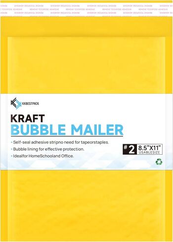 Kraft Bubble Mailers #0، مظاريف بريدية مبطنة ذاتية الغلق، عبوة من 250، 6x9 بوصة in Saudi Arabia