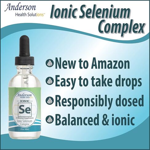 مركب السيلينيوم الأيوني من أندرسون، قطرات مكملات السيلينيوم السائلة، تدعم الغدة الدرقية والجهاز المناعي، مضادات الأكسدة، قطرات معدنية أيونية، تحارب الجذور الحرة، 40 حصة، 2 أونصة سائلة in Kuwait