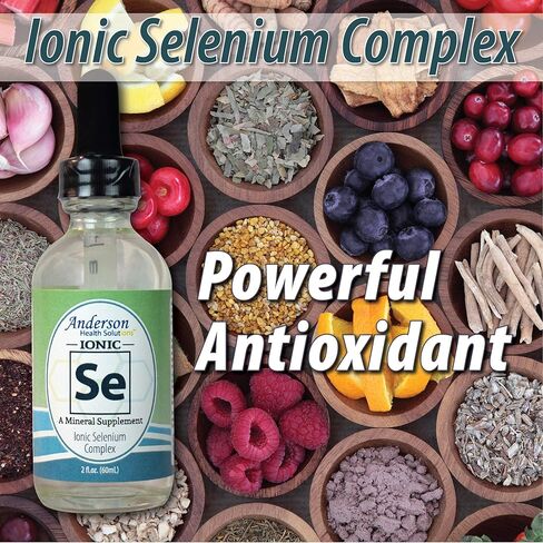 مركب السيلينيوم الأيوني من أندرسون، قطرات مكملات السيلينيوم السائلة، تدعم الغدة الدرقية والجهاز المناعي، مضادات الأكسدة، قطرات معدنية أيونية، تحارب الجذور الحرة، 40 حصة، 2 أونصة سائلة in Kuwait