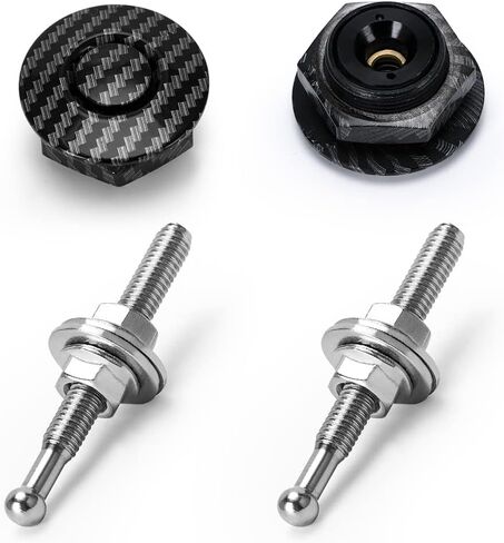2pcs 1.25" Universal Style Quick Latch Bumper Release Fastener Push Button Billet Hood Pin Lock Clip Kit Quick Pins for Auto Car Bumper Hood License Plate Carbon Fiber Texture in Saudi Arabia