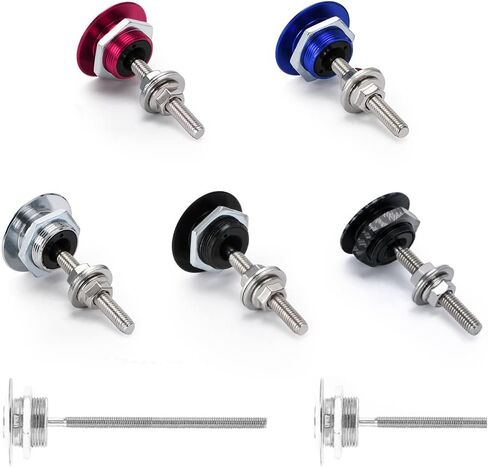 2pcs 1.25" Universal Style Quick Latch Bumper Release Fastener Push Button Billet Hood Pin Lock Clip Kit Quick Pins for Auto Car Bumper Hood License Plate Carbon Fiber Texture in Saudi Arabia