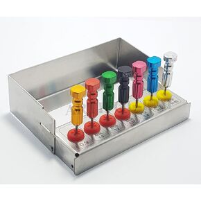 7 Pcs Universal Implant Hand Prosthetic Screw Drivers Kit Technician Tools Dental Micro Screwdriver Set Rainbow Colorful Prosthetic Kit OS1034