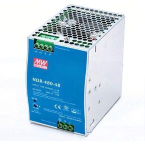 NDR-480-48 Industrial DIN Rail Power Supply 480W, 48V, 10A, High-Efficiency 93%,90-264VAC Universal Input, Reliable & Durable for Advanced Manufacturing, Automation & Scientific Research