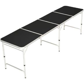 Beer Pong/Tailgate Table, Plain Black - Official World Series of Beer Pong (WSOBP), 8-ft Foldable/Portable