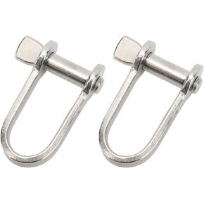 2 Pcs 1/2 Inch 304 Stainless Steel D Ring Shackles 12 mm Screw Pin Anchor Shackle for Traction Steel Wire, 12 mm