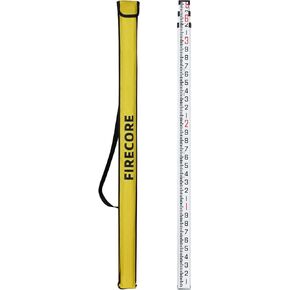 Firecore 16-Foot Aluminum Grade Rod - 10ths, 5 Sections Telescopic with Bubble Level-FLR500B