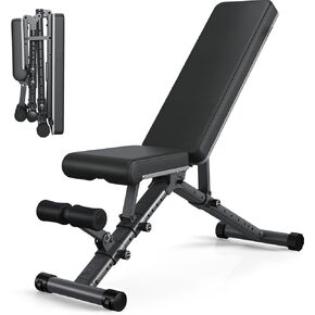 Adjustable Weight Bench for Home - Incline Decline Bench with Fully Upright Backrest, Workout Bench for Full Body Exercise, Adjustable Seat Cushion for Seamless Lumbar Support, 1000lbs Support
