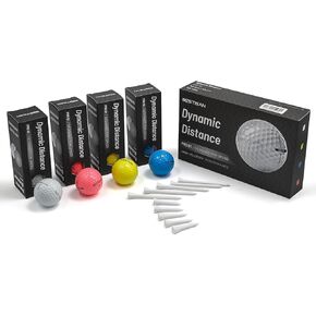 Golf Balls(A Dozen) with 10pcs Tees,Maximized Distance with Soft Feel/Fine Ball Skin with Dupont/High Elastic Core Enhances Speed.