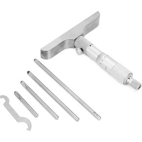 Hilitand Depth Micrometer with 5pcs Connecting Rods Depth Gauge Gage 0.01mm(0-100mm 4in)