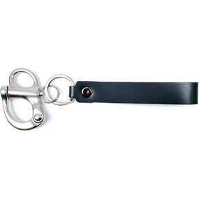 Firefighter Quick Release Shackle with Leather Handle for SCBA Mask,Marine Grade Stainless Steel Snap Shackle for Emergency Use