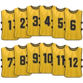 Tych3L Pinnies Scrimmage Vests for Kids (12-Jerseys) - Soccer Pinnies, Sport Pinnies Team Practice, Numbered Practice Jerseys