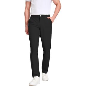 Mens Golf Pants Classic Fit Flat Front Work Dress Pants 32" Inseam Stretch Slim Fit Casual Pants with 5 Pockets