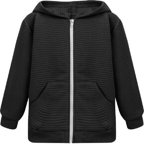 OBEEII Girls Zip Up Hoodies Sweatshirt Long Sleeve Sweatshirt with Pockets Running Top Cute Fall Winter Clothes 5-14 Years