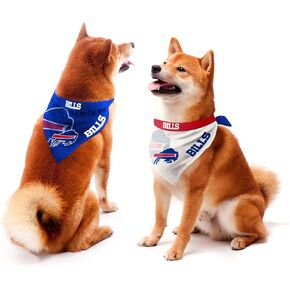 Littlearth Buffalo Bills Home and Away Pet Bandana Set with Ties, Large