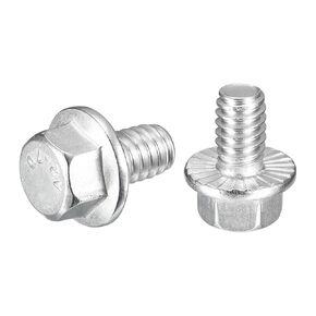 uxcell 15Pcs 1/4-20 x 1/2" Flanged Hex Head Bolts, 304 Stainless Steel Flange Hexagon Screws, Flange Hex Drive Screws 5.8 Grade for Machinery Industry Home Appliances, Silver