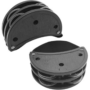 2 pcs Foot Tambourines, lyfLux Thickening Foot Shaker, Thickened Design for Adults, Collocation Drums, Guitars, Metal Bells for Concerts, Parties, Welcome Ceremonies (black)