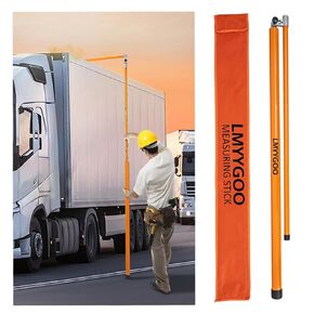 Truck Height Measuring Stick with Adjustable Pole, 15 FT Load Height Measuring Stick with Carrying Bag, Retractable Height Stick for Trucks