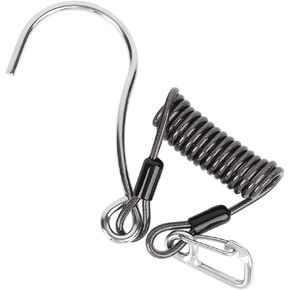 Scuba Diving Reef Hook, Coil Lanyard Gear Hanger Stainless Steel Spring Clips Anti Lost Safety Coiled Rope with Quick Release Buckle Tools Accessory for Underwater Cameras Dive Lights Fishing