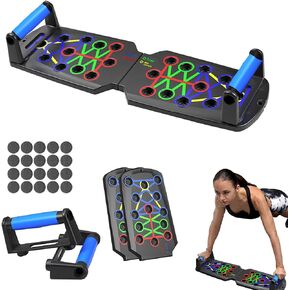 Functional Pushup Stands System Fitness Floor Chest Muscle Exercise Professional Equipment Burn Fat Strength Training Arm Men & Women Solid Push Up Board 28 in 1 Home Workout Equipment Multi