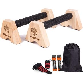 Premium Wooden Push Up Bars,Parallettes Bars for Calisthenics,Push Up Handles,Calisthenics Equipment for outdoor&home,Complete Push-Up Workout Kit,Solid rubber wood