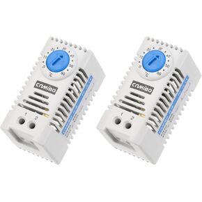 MECCANIXITY 2Pcs Mechanical Switch Thermostat KTS011 Cabinet Temperature Controller 0-60°C Adjustable Normally Open (N.O) Temperature Control Switch